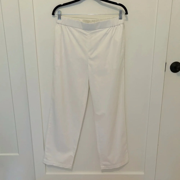 COS Elastic Waist Wide Leg Cotton Joggers Pants White Size 8 Casual - Picture 4 of 8